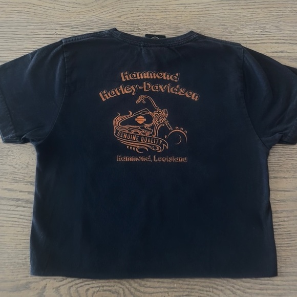 Harley-Davidson Flame Logo Crop Top Louisiana Bravado Y2K Biker Streetwear - Picture 7 of 7